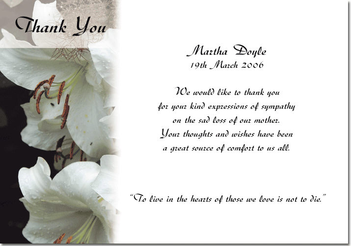 Memorial Cards And Uses Thank You Cards Blog